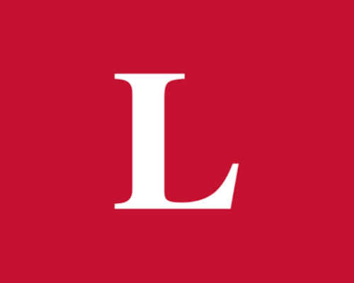 Loros logo in red with a white L.